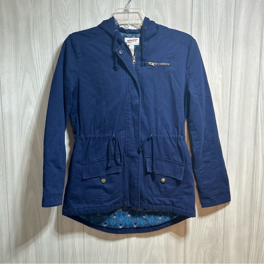 Arizona Jean Co. Hooded Blue Utility Jacket Size Medium